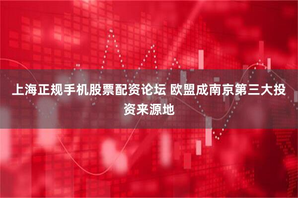 上海正规手机股票配资论坛 欧盟成南京第三大投资来源地
