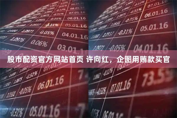 股市配资官方网站首页 许向红，企图用贿款买官